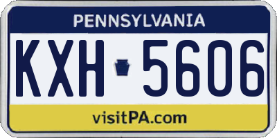 PA license plate KXH5606