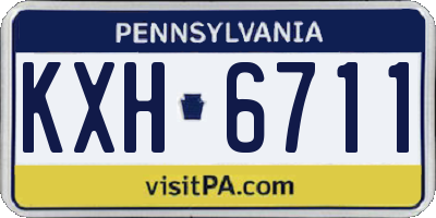 PA license plate KXH6711