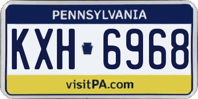 PA license plate KXH6968