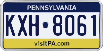 PA license plate KXH8061