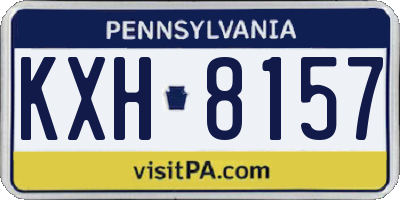 PA license plate KXH8157