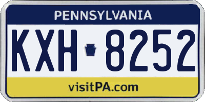 PA license plate KXH8252