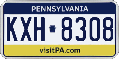 PA license plate KXH8308