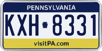 PA license plate KXH8331