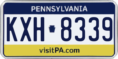 PA license plate KXH8339