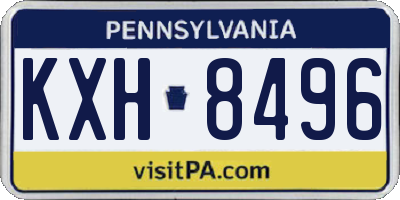 PA license plate KXH8496
