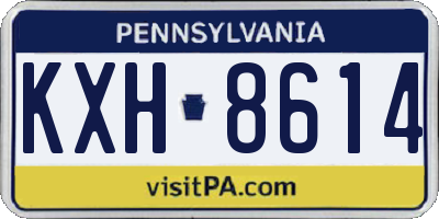 PA license plate KXH8614