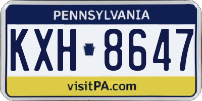 PA license plate KXH8647