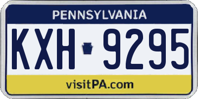 PA license plate KXH9295