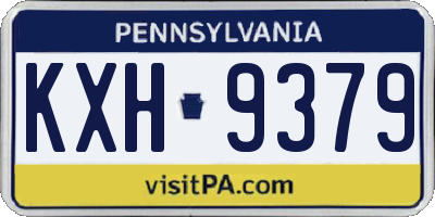 PA license plate KXH9379