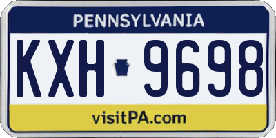 PA license plate KXH9698