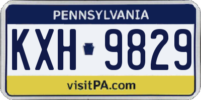 PA license plate KXH9829