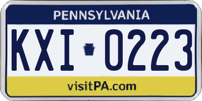 PA license plate KXI0223