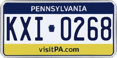 PA license plate KXI0268