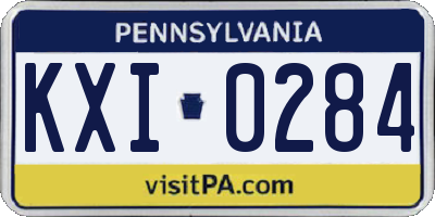 PA license plate KXI0284