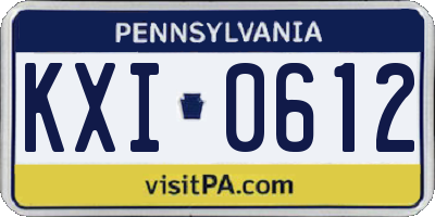 PA license plate KXI0612
