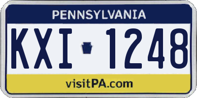 PA license plate KXI1248