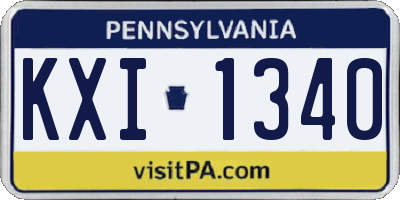 PA license plate KXI1340
