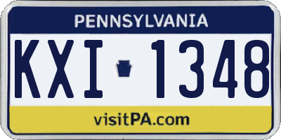 PA license plate KXI1348