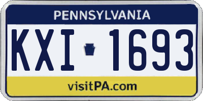 PA license plate KXI1693
