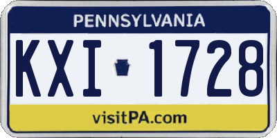 PA license plate KXI1728