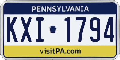 PA license plate KXI1794