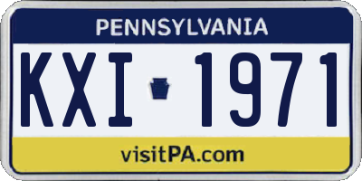 PA license plate KXI1971