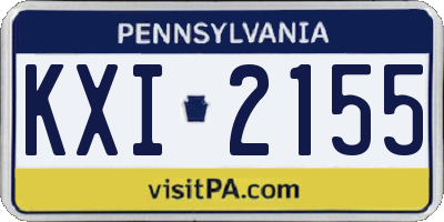 PA license plate KXI2155