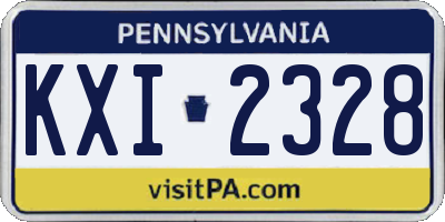PA license plate KXI2328