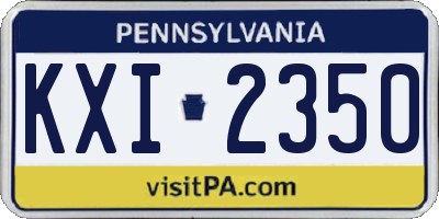 PA license plate KXI2350