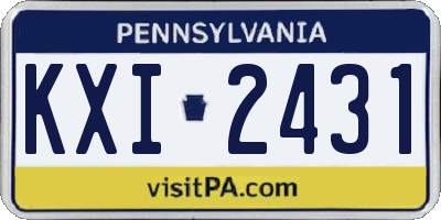 PA license plate KXI2431