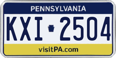 PA license plate KXI2504