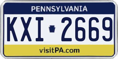 PA license plate KXI2669