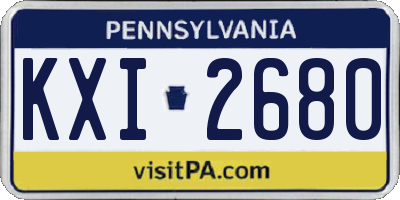 PA license plate KXI2680