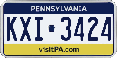 PA license plate KXI3424