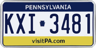 PA license plate KXI3481