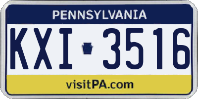 PA license plate KXI3516