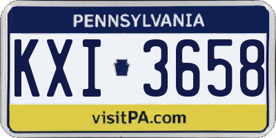 PA license plate KXI3658