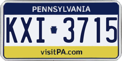 PA license plate KXI3715