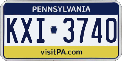 PA license plate KXI3740