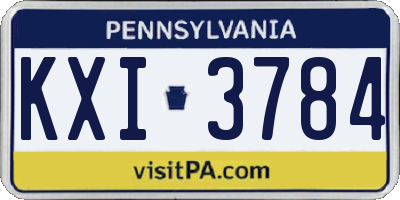 PA license plate KXI3784