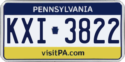 PA license plate KXI3822