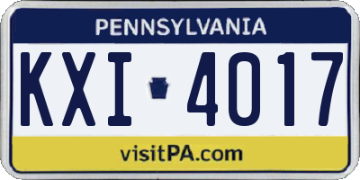 PA license plate KXI4017