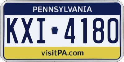 PA license plate KXI4180