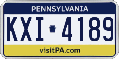 PA license plate KXI4189