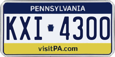 PA license plate KXI4300