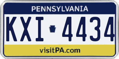 PA license plate KXI4434