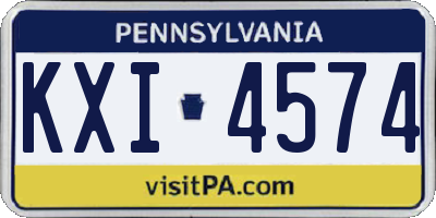 PA license plate KXI4574