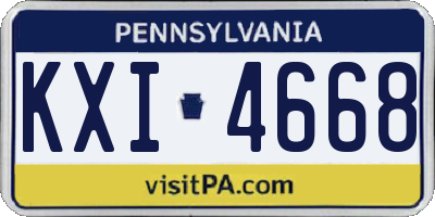 PA license plate KXI4668