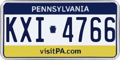 PA license plate KXI4766